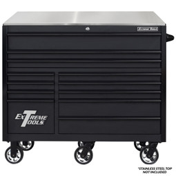Extreme Tools RX Series 55" 12-Drawer Roller  - Matte Black w/Black Drawer Pulls