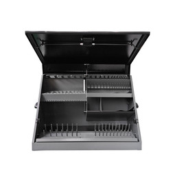 Montezuma 30" x 15" Portable Steel Toolbox - Black/Gray Montezuma 30" x 15" Portable Steel Toolbox - Black/Gray