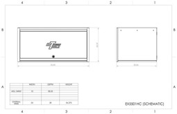 Extreme Tools EXQ Series 55" X 30" Deep Professional Hutch - Black w/Chrome Handle and Trim