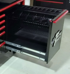 Extreme Tools DX Series 55" 8-Drawer Roller Cabinet - Black w/Blue Drawer Pulls Extreme Tools DX Series 55" 8-Drawer Roller Cabinet - Black w/Blue Drawer Pulls