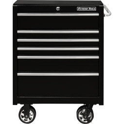 Extreme Tools 30" x 25" 6-Drawer Roller Cabinet - Textured Black w/Chrome Drawer Pulls Extreme Tools 30" x 25" 6-Drawer Roller Cabinet - Textured Black w/Chrome Drawer Pulls