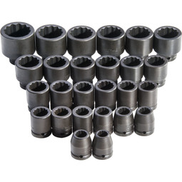 Proto 3/4" Drive 26 Piece Metric Impact Socket Set - 12pt