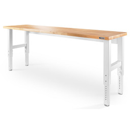 Gladiator Premier White 8 ft Adjustable Height Hardwood Workbench