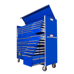 Extreme Tools 72" RX Series 31-Drawer 25" Deep Roller Cabinet and Chest Combo - Blue Extreme Tools 72" RX Series 31-Drawer 25" Deep Roller Cabinet and Chest Combo - Blue