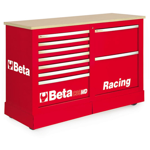 Beta Tools C39MD-R Special Mobile Roller Cabinet, Racing MD Type - Red