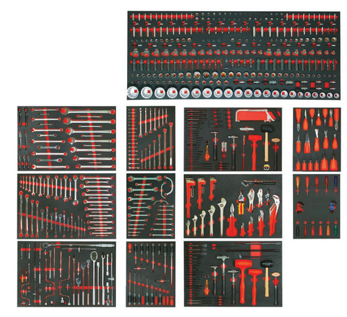 PROTO 613 PIECE FOAMED MASTER TECHNICIAN MAINTENANCE SET WITH 66" 12-DRAWER WORKSTATION