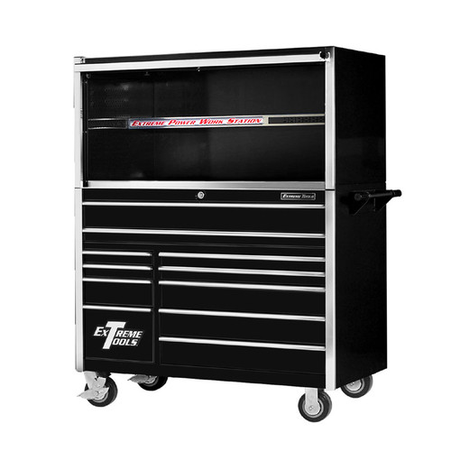 Extreme Tools 55" 11-Drawer Professional Roller Cabinet with Hutch