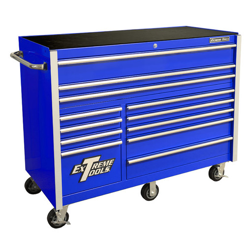 Extreme Tools RX Series 55" 12-Drawer Roller Cabinet - Blue