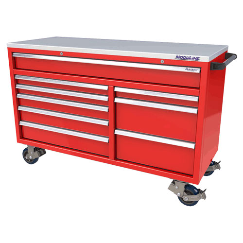 Moduline QuikDraw 60″ 9-Drawer Aluminum Roller Cabinet