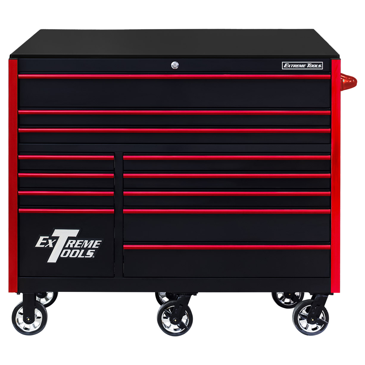 Extreme Tools RX Series 55 12-Drawer Roller - Black w/Red Drawer