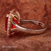 14K Solid White & Rose Gold Mexican Fire Opal Engagement Ring, DR2072