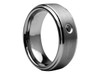 Brushed Tungsten Band - Black Diamond Accent
