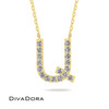 Armenian Diamond Initial Necklace - Gold