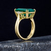 18K Solid Gold 6.57ct Emerald Engagement Ring with Baguette Cut Genuine Diamonds, DDEM-EM-01