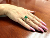 18K Solid Gold 3.19ct Emerald Engagement Ring with 2 Genuine Baguette Diamonds, EMR012019