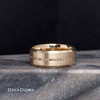 Beveled Band w/ Channel Set Brown Diamonds - Gold