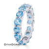 18K Solid Gold Blue Topaz Eternity Ring, DR1773