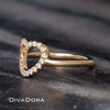 14K Solid Gold Diamond Heart Ring, HRTDD205