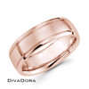 Polished Domed + Brushed Band, Rose Gold
