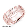 Brushed Band with Polished Grooves - Rose Gold Brushed Band with Polished Grooves - Rose Gold