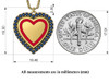 Enamel Heart Pendant w/ Diamonds - Gold
