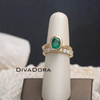 18K Solid Gold Paired Rings, Emerald Eternity Band, EMDBDD04-2 18K Solid Gold Paired Rings, Emerald Eternity Band, EMDBDD04-2
