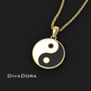 Yin-Yang Enamel Pendant - Gold