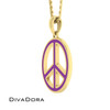 Enamel Peace Sign Pendant - Gold Enamel Peace Sign Pendant - Gold