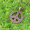 Enamel Peace Sign Pendant - Gold Enamel Peace Sign Pendant - Gold
