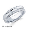 Carved Edge + High Polish Band - White Gold