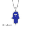 Khamsa Enamel Pendant - Gold