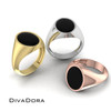 14K Solid Gold Oval Onyx Signet Ring, DDSR101 14K Solid Gold Oval Onyx Signet Ring, DDSR101