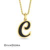 Enamel Initial Charm - Gold
