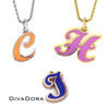Enamel Initial Charm - Gold