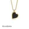 Enamel Heart Necklace III - Gold