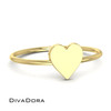 14K Solid Gold Dainty Heart Ring with Optional Initial Engraving, DDP906