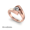 14K Solid Gold Ring with Lab Grown Trilliant Cut Diamond, DDER107 14K Solid Gold Ring with Lab Grown Trilliant Cut Diamond, DDER107