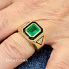 Men's Emerald Ring - 18K Gold, Zambian Emerald & Diamonds Men's Emerald Ring - 18K Gold, Zambian Emerald & Diamonds