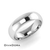 Domed Edge Band - White Gold