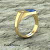 Lapis Signet Ring - 14K Gold, Diamond Accent