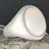 Oval Mother of Pearl Signet Ring - Silver Oval Mother of Pearl Signet Ring - Silver