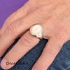 Oval Mother of Pearl Signet Ring - Silver Oval Mother of Pearl Signet Ring - Silver