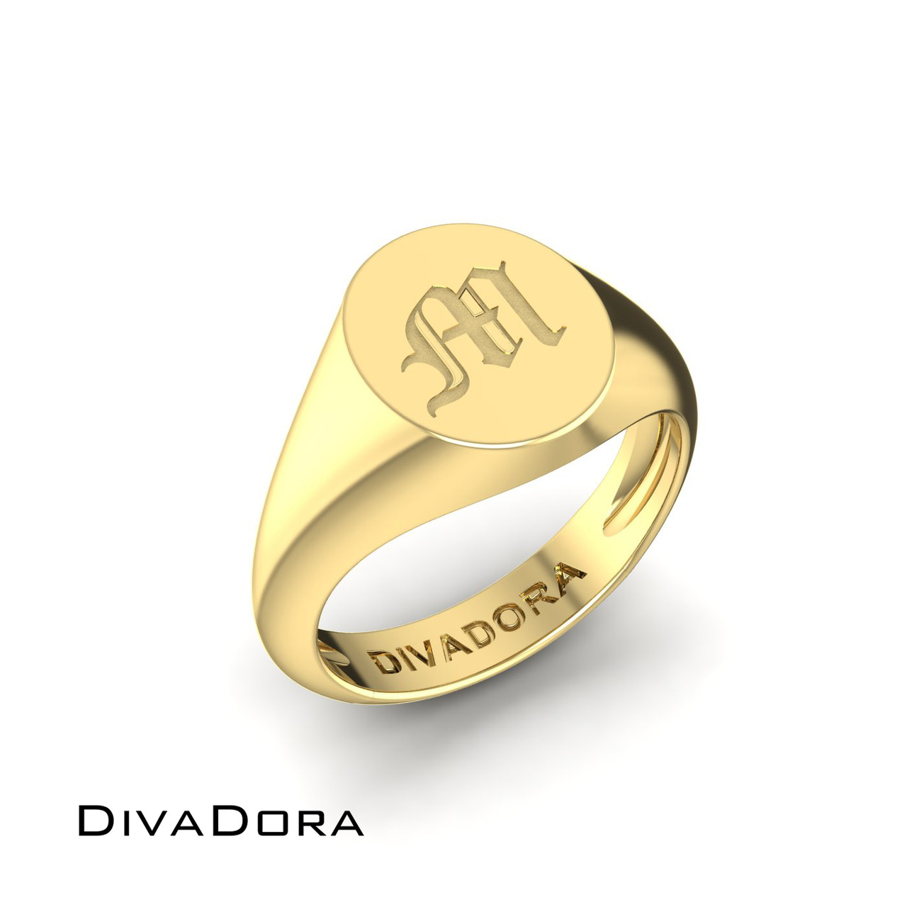 Zoë Chicco 14k Gold Pavé Diamond Initial Oval Signet Ring – ZOË CHICCO