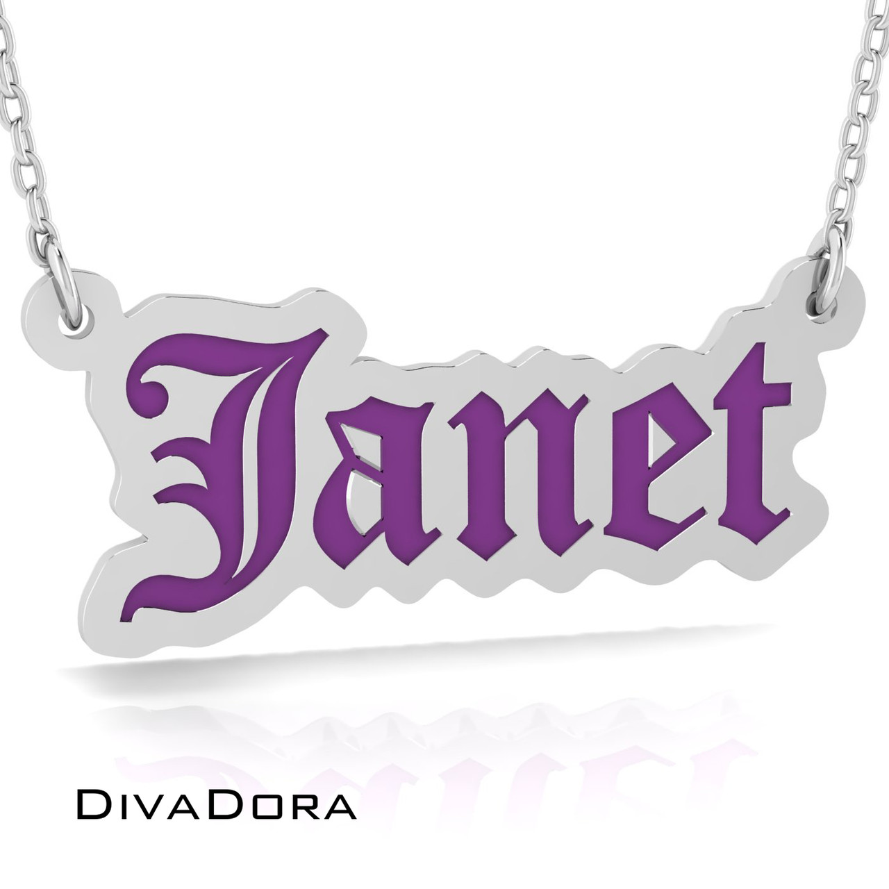 Custom Enamel Name Necklace