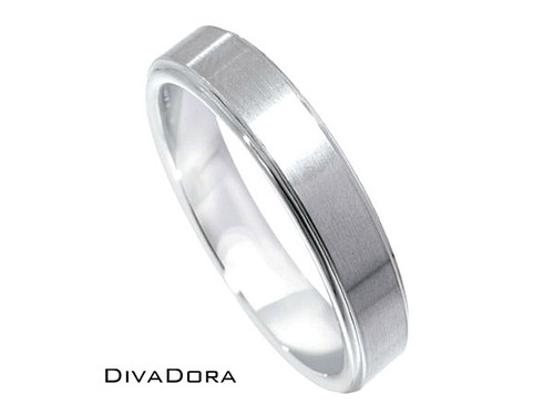 Stepped Edge Cobalt Band - Brushed Center