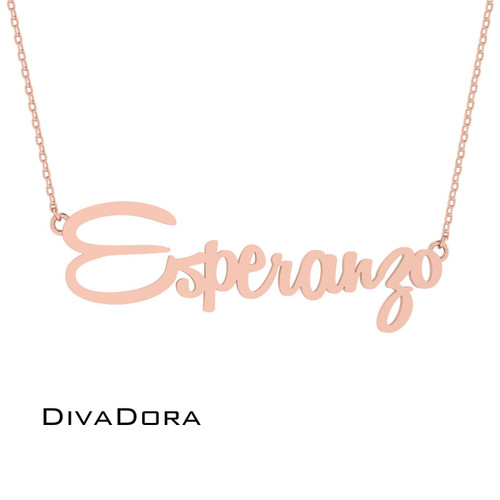 Unique Script Name Necklace - Gold