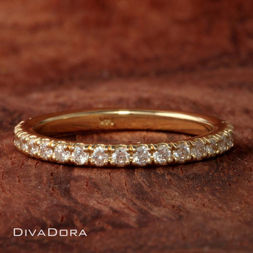 14K Solid Gold White Diamond Eternity Band, DR2Y