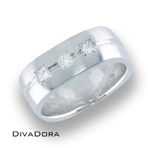 Princess-Cut Diamond Band - White Gold