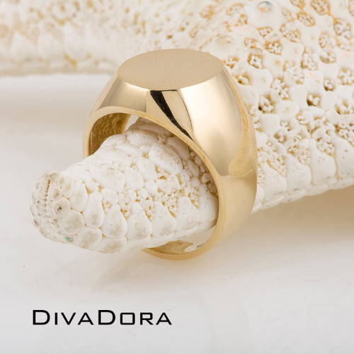 14K Solid Gold Oval Signet Ring with Custom Engraving, SRGC007 14K Solid Gold Oval Signet Ring with Custom Engraving, SRGC007