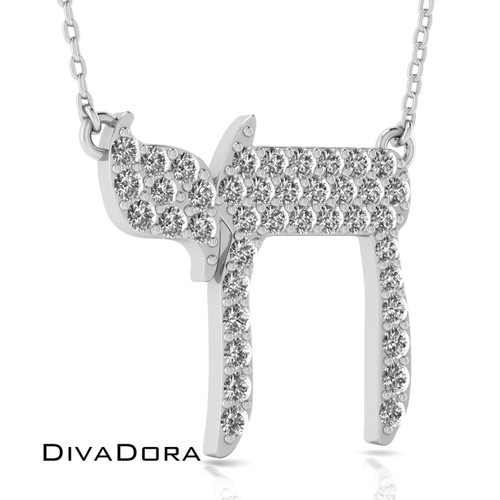 Diamond Chai Necklace - Gold